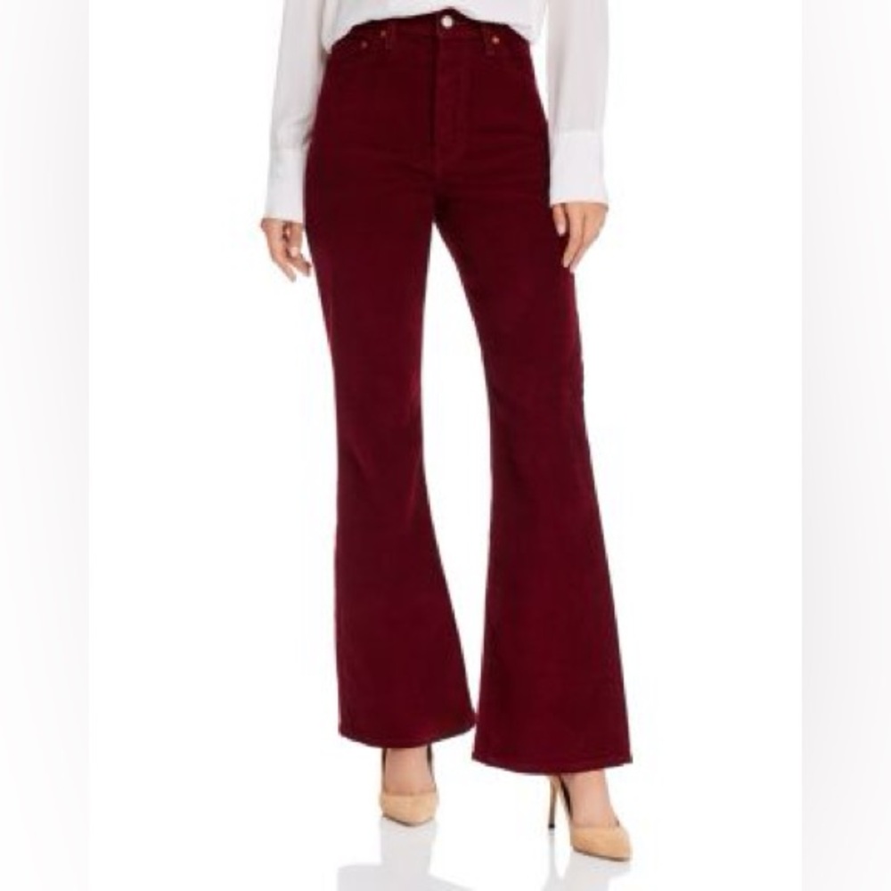 Levi's Ribcage Flare Wide Leg Cordoroy Pants High Rise Cowgirl Shiraz maroon 28 - Picture 4 of 16